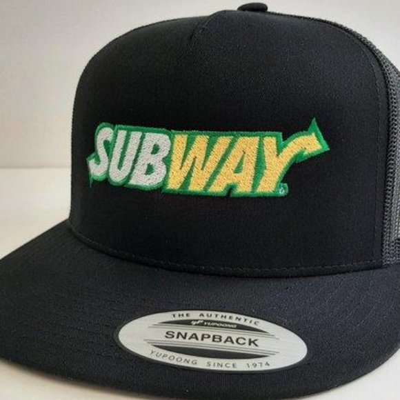 Other - Subway Flat Bill Mesh Trucker Snapback Black One Size Sandwiches American Retro